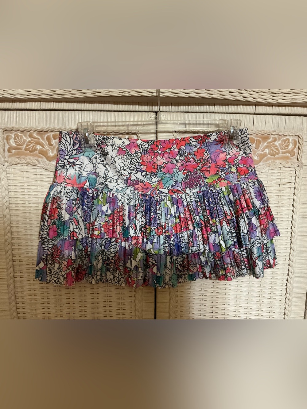 Floral Pleated Mini Skirt in Multicolor